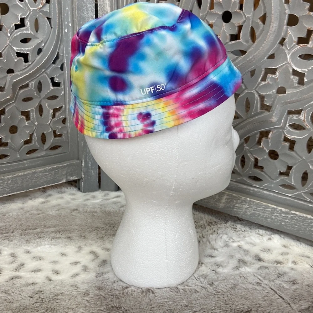 Hurley rainbow tie dye bucket hat OS infant beach tropical summer California